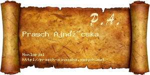 Prasch Ajnácska névjegykártya